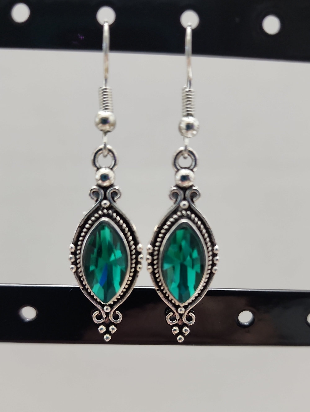 Vintage Boho turquoise Dangle Earrings For Women Silver Tone Alloy Western